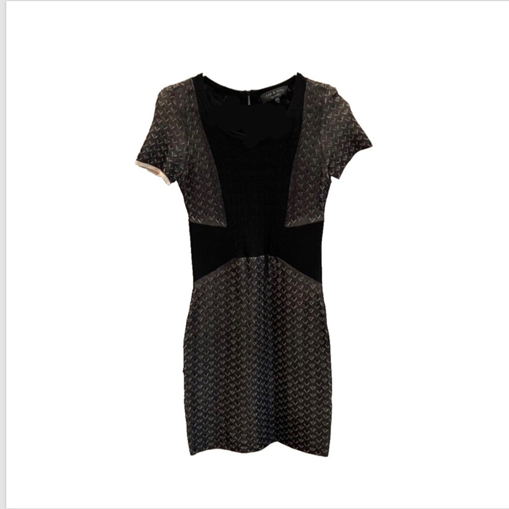rag & bone Zip Down Black Sleek Fitted Dress XS